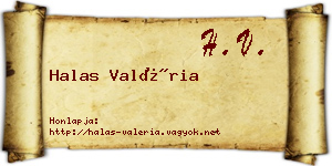 Halas Valéria névjegykártya
